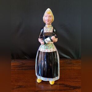 Vintage Holland Pottery Dutch Girl Decanter Bottle